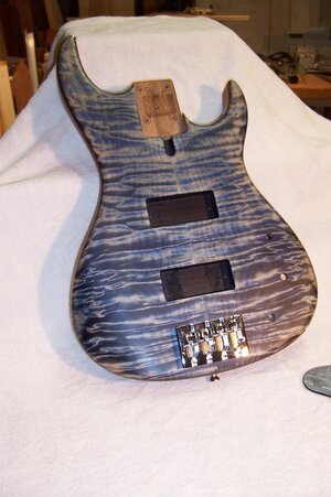 Warmoth Dinky P Walnut/Flame Maple Body