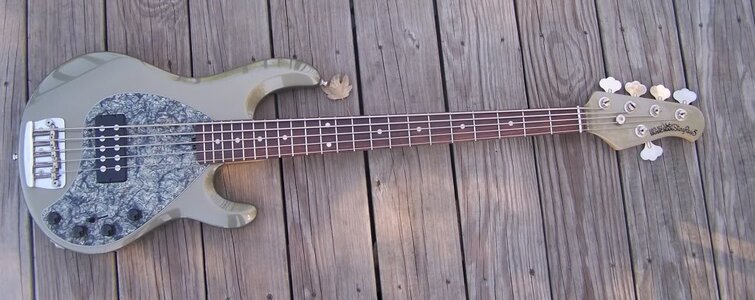 FS: Ernie Ball Stingray 5 Egyptian Smoke w/ matching headstock