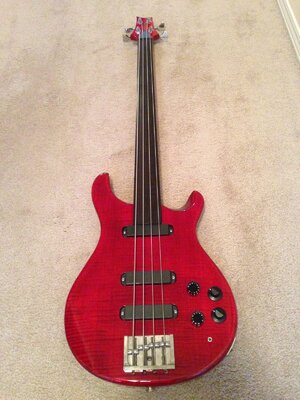 EVEN FURTHER REDUCED Paul Reed Smith Fretless Bass 1989 Handmade with Playing Cards and OHSC Rare