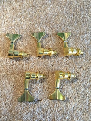 (5) gold Gotoh tuners, Carvin, 3+2