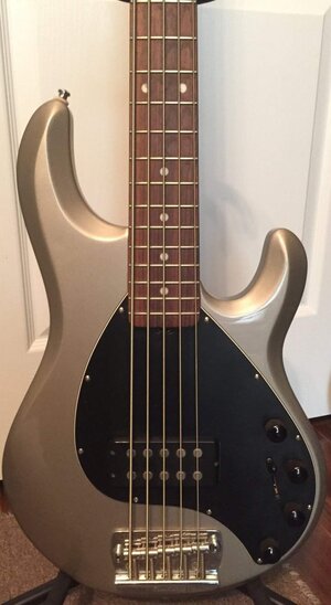 $950 Shipped Stingray 5 Pearl Platinum (silver) w/matching headstock