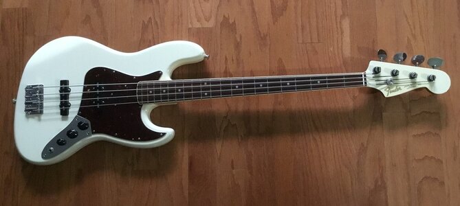 65-66' Jazz Bass RI, Dots & Binding, Oly White, Matching Headstock