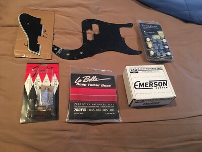 P Bass pickguard and bridge and more