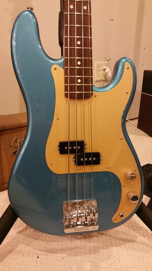 Fender 60th Anniversary Precision loaded body, Babicz bridge, Lake Placid Blue, $299