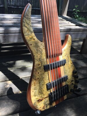 Dave Pushic (DP Custom) lined-fretless 7 string neck-thru