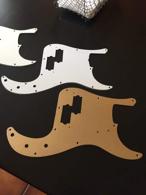 jazz and precision pickguards (anodized/cream/white)