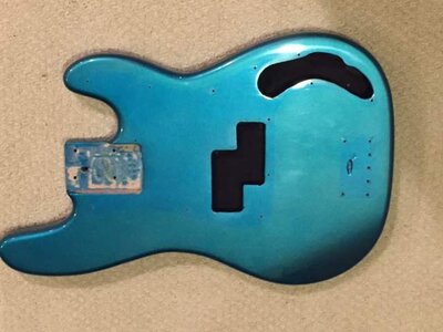 P-bass body "Bel Air Blue" with PG and Bridge