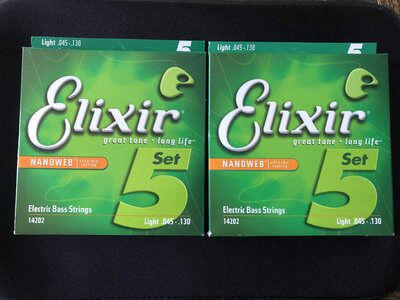 Elixir Nanoweb 5 String 45/130 two sets