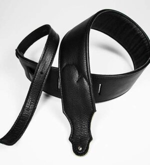 Franklin Straps 3” Black Padded Glove Leather Bass Guitar Strap - 10C-BK-BK