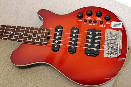 Music Man Reflex 5HSS Lamborghini Orange Burst