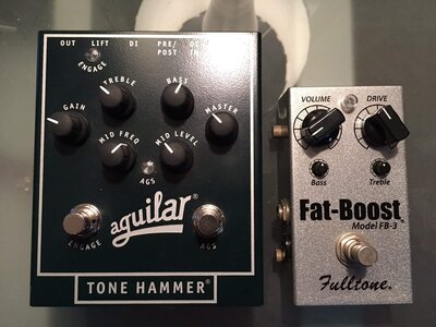 Aguilar Tone Hammer DI pedal  -  Fulltone FB-3 Fat Boost