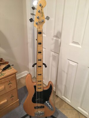 Price Drop: Squier Vintage Modified Jazz Bass V with Hipshot bridge and deluxe gig bag