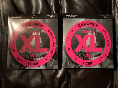 Daddario Chromes flatwounds 45/100 two sets