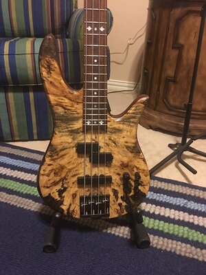 Fodera Monarch Deluxe (Victor Wooten Classic with upgraded Buckeye Burl top)