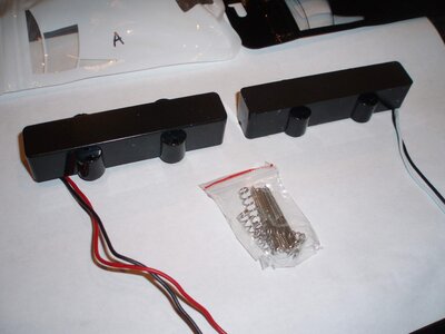 $30/FREE SHIPPING! Never used pair of Jazz Bass pickups (MIK) smooth-face EMG copies