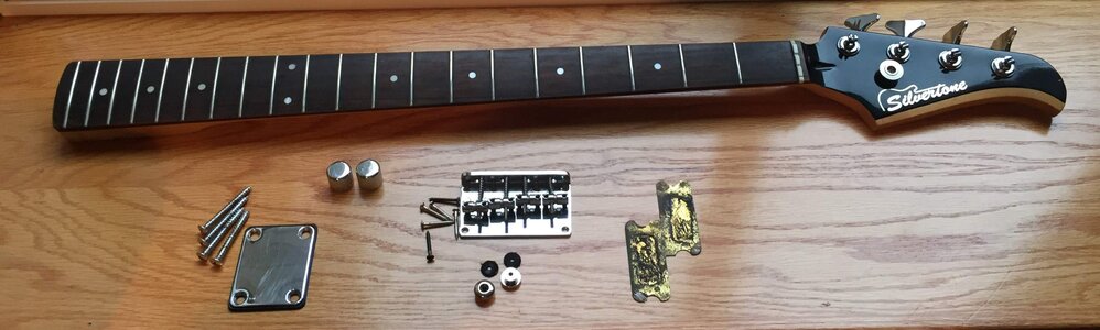 Silvertone 4-string neck + tuners