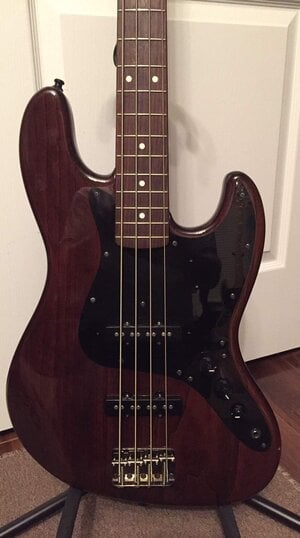 Fender Japan JB62-WAL Ash/Rosewood Walnut finish Jazz Bass 8 Lbs! w/Hard Case