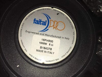 NEW Faital PRO 15FH500 15" Neodymium PRO Woofer 8 Ohms "Listed $290 Each"