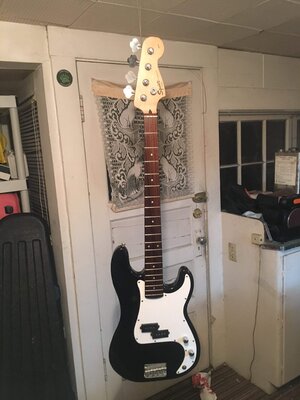 2002 Squier Affinity P Bass; trade for Bronco or cheapo fretless