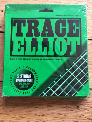 Double ball end 5 string sets by Trace Elliot. New, Unused