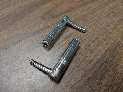 FREE ! Seismic Audio Right Angle 1/4" Adapters (Pair)