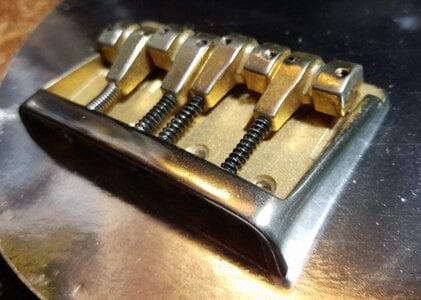 Vintage Brass' Fender Bridge Off Jazz or P' Bass Plus' W/Screws