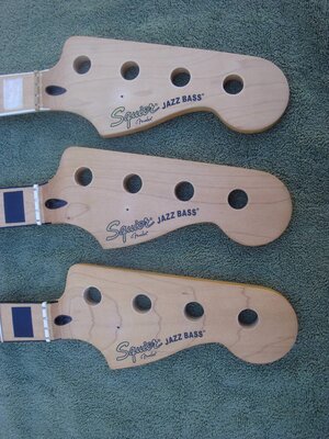 Lot of 3 Fender Squier Jazz Bass Necks