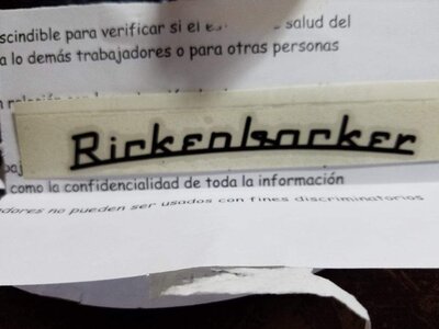 Rickenbocker Headstock Decal