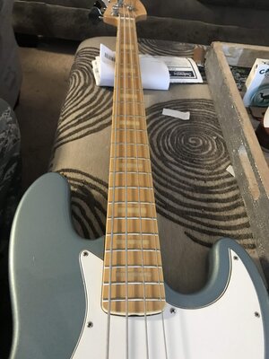 All Parts Fender Jazz Neck with pearl inlays and MIM Jazz Bass Pickups