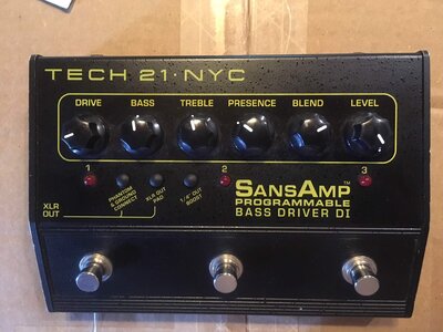 Sansamp 3-Channel Programmable Bass Driver DI SABDDI