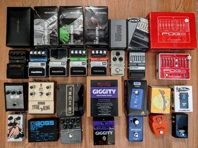 Tons of pedals Digitech DL8 SP7 HT6 TR7 Voodoo Giggity Phaser Ibanez Tube king DOD EQ MIJ Delay