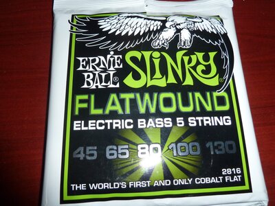 Ernie Ball Slinky Flatwound 5 String Set.