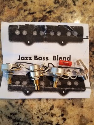 Jazz Bass Wiring Harness V/B/T (CTS/Switchcraft)