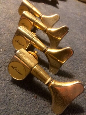 ARIA PRO II Vintage 1980's Bass tuner set- Gold -FREE Shipping !