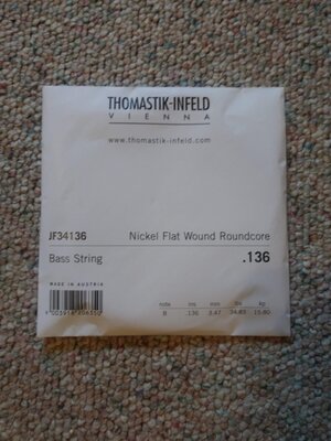 Brand New Low B Flatwound Thomastik Infield String JF345