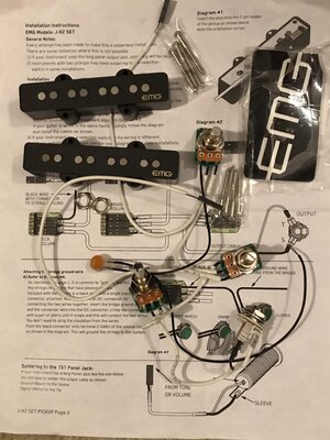 EMG Passive JV52 Jazz Bass Pickups / New-MINT/ w/Everything