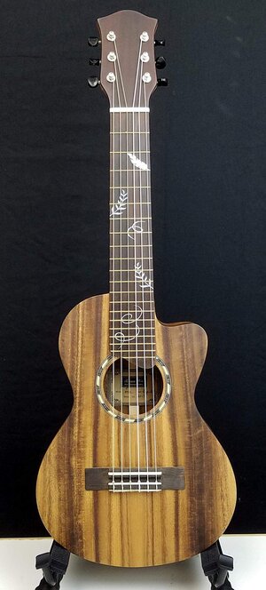 6-string GUITARLELE Solid Hardwood KOA / Ebony / Pearl (Tenor uke scale) Ukulele