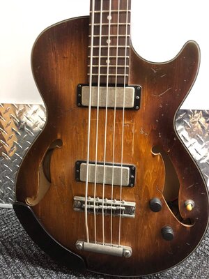 Ibanez AGBV205 5 string semi-acoustic bass guitar