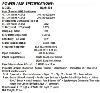 Moved to amp classifieds: Carvin DCM1204 4 channel rack mount power amp