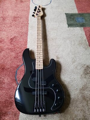 Custom Overwater Black and Maple PJ Bass