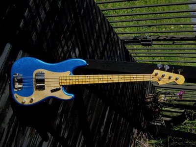 Fender Custom Shop '58 P-Bass PB Relic, Blue Sparkle, Birdseye , Masterbuilt?!