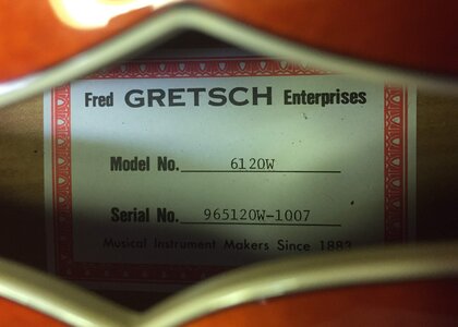 1996 Gretsch 6120W Nashville (Pre-Fender, Western motif)