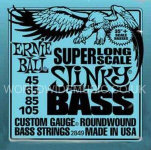 Ernie Ball strings super long scale roundwound medium 45-105