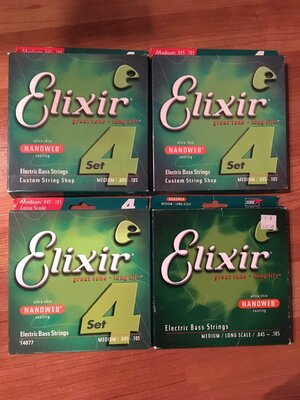 Elixir Nanoweb Med. 45-105  Brand new/ 4 sets +  1 ea .130 B