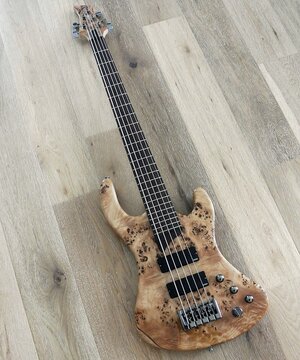 Esh - Sovereign 5 - 5 String Bass with Burl Poplar Top and Piezo bridge - NEW with case