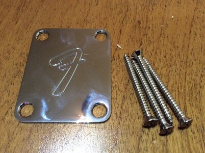 Fender F Neck Plate Fits Precision Jazz Basses Screws Included