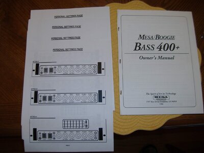 Mesa/Boogie Bass 400+ Owner's Manual