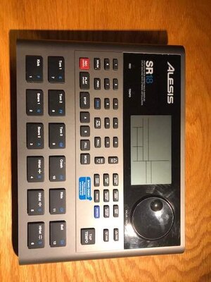 Drum machine - Alesis SR18 with USB/MIDI cable and foot pedal