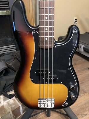 Fender Standard Precision 60th, brown burst, bird’s eye, and upgraded pickup!