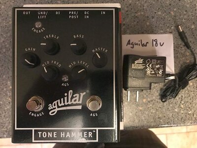 Aguilar Tone Hammer, Source Audio EQ, Diamond Bass Comp, Ernie Ball volume pedal